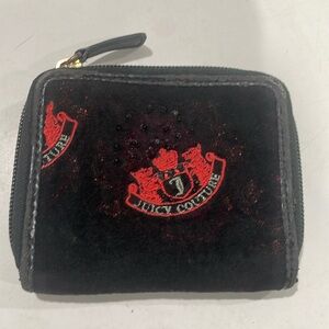 Juicy couture wallet velour zip around some peeling vintage ay2k red details